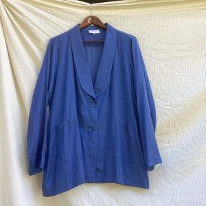 Milano Relaxed Shawl Collar Blazer in Blue, size XL